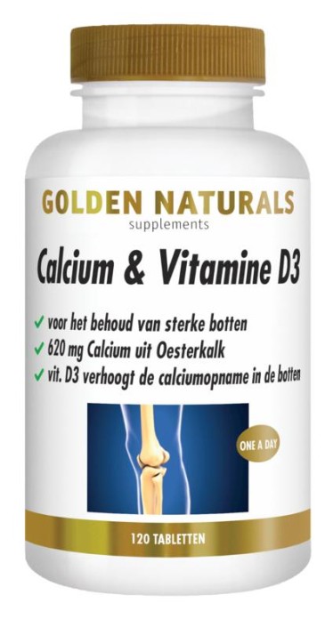 Golden Naturals Calcium & vitamine D3 (120 Tabletten)