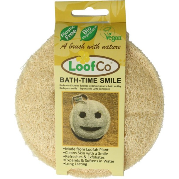 Loofco Douche en bad spons smiley bio (1 Stuks)