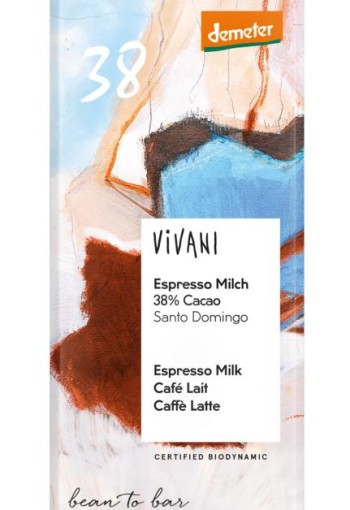 Vivani Chocolade Demeter melk espresso 38% bio (90 Gram)
