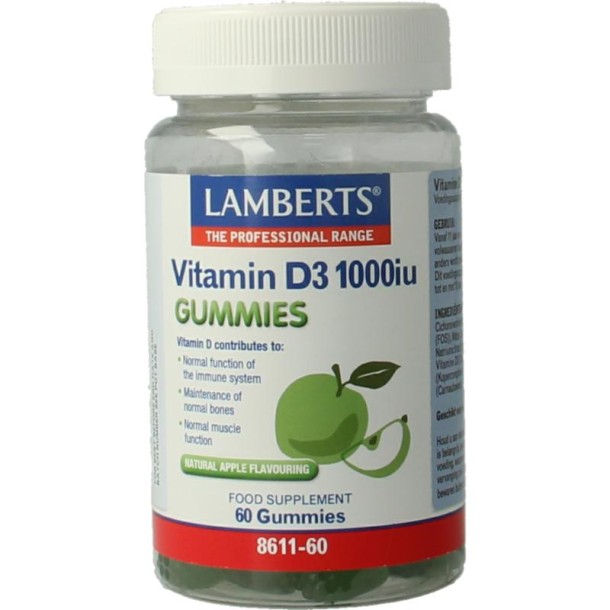 Lamberts Vitamine D3 1000IE gummies (60 Gummies)