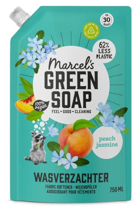 Marcel's GR Soap Wasverzachter perzik & jasmijn navulling (750 Milliliter)