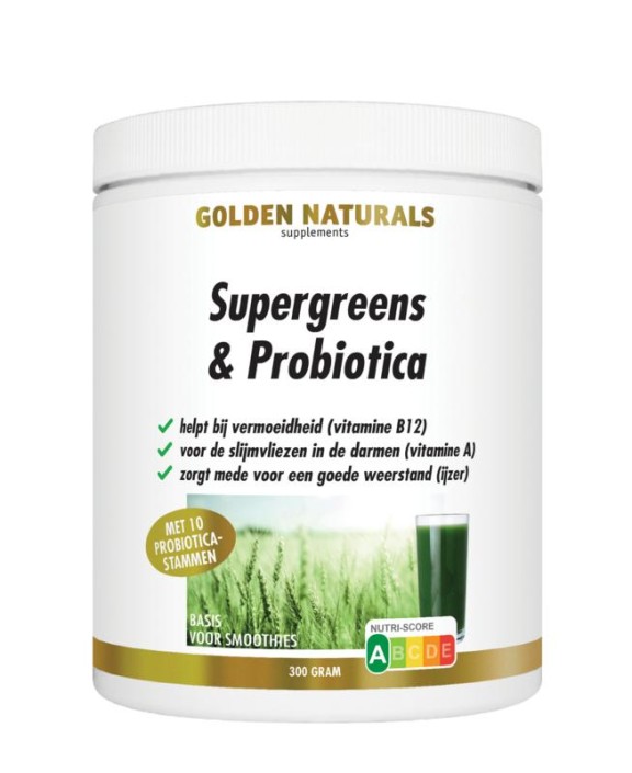 Golden Naturals Supergreens & probiotica (300 Gram)