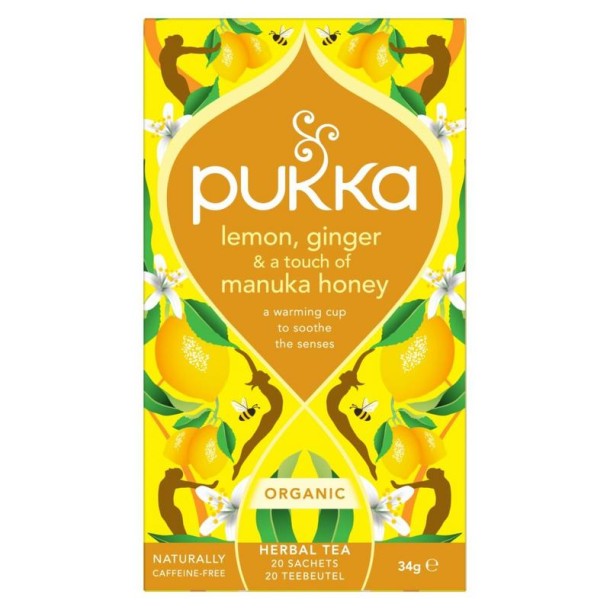 Pukka Lemon ginger touch of Manuka honey bio (20 Zakjes)