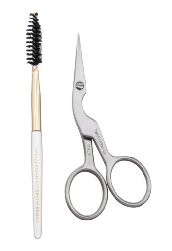 Tweezerman Wenkbrauwschaar met borstel (1 Stuks)