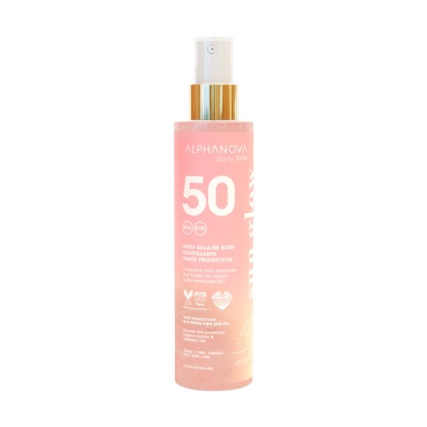 Alphanova Sun Glitter pink sun oil bio SPF50 (125 Milliliter)