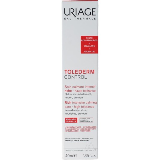 Uriage Tolederm control rijke kalmerende verzorging (40 Milliliter)
