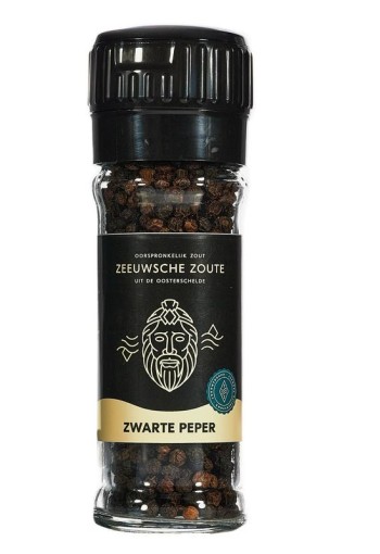 Zeeuwsche Zoute Pepermolen zwarte peper bio (45 Gram)