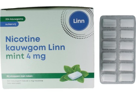 Linn Nicotine kauwgom 4mg mint (204 Stuks)