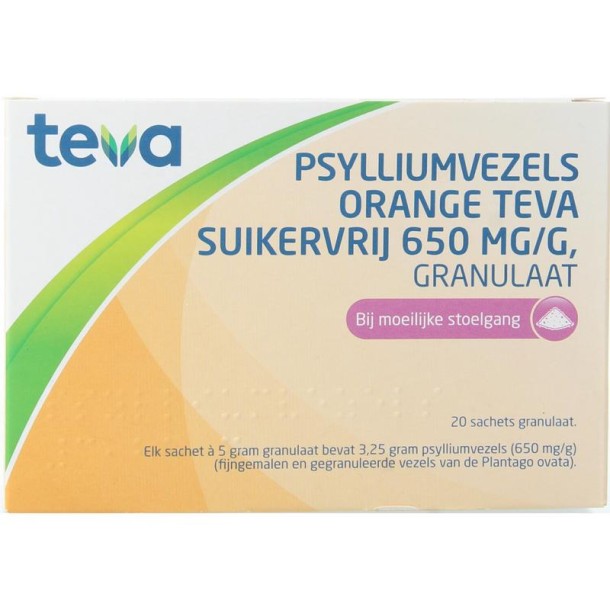 Teva Psylliumvezels orange granulaat SKV (20 Sachets)