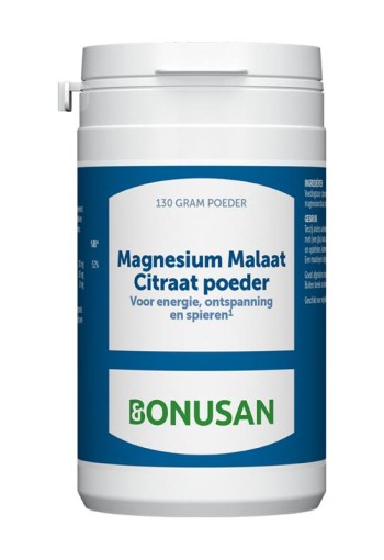 Bonusan Magnesium malaat citraat poeder (130 Gram)