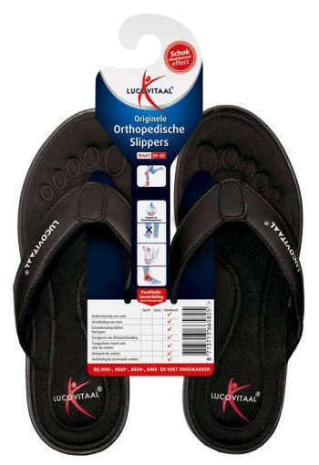 Lucovitaal Orthopedische slipper 39-40 zwart (1 Paar)