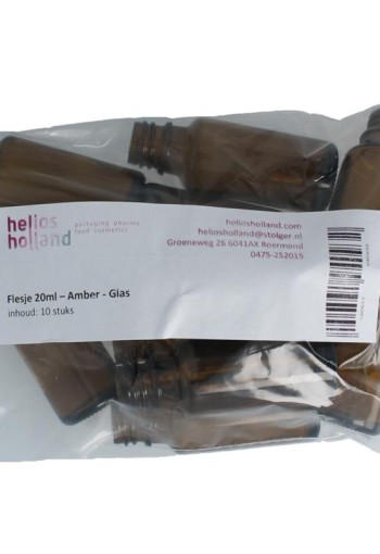 Helios Holland Flesje glas 20ml amber (10 Stuks)