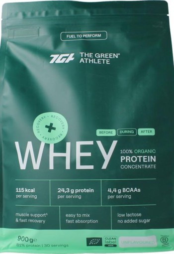 Green Athlete Whey protein concentrate unflavoured bio (900 Gram)