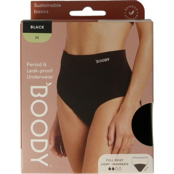Boody Menstruatieondergoed tailleslip zwart licht/norm M (1 Stuks)