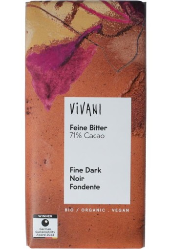 Vivani Chocolade puur 71% bio (80 Gram)