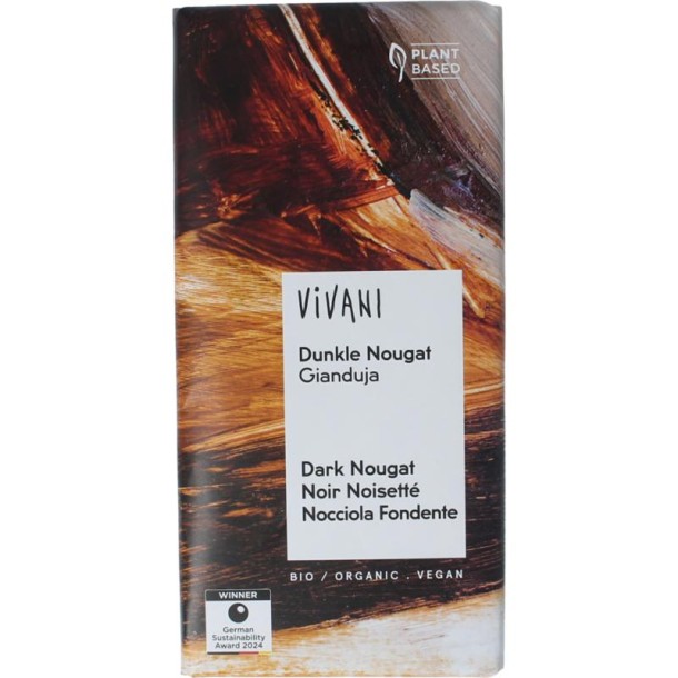 Vivani Chocolade puur nougat gianduja (80 Gram)