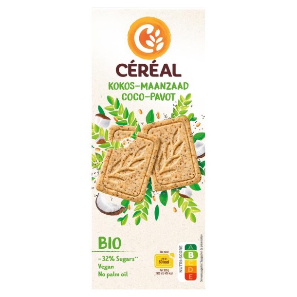 Cereal Koekjes kokos maanzaad bio (132 Gram)