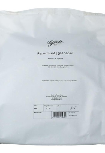 Geels Pepermuntblad gesneden bio (1 Kilogram)