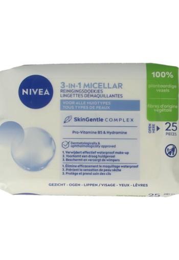 NIVEA 3-In-1 Micellair Reinigingsdoekjes 25 stuks