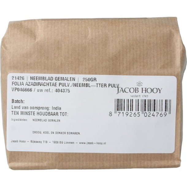 Jacob Hooy Neemblad gemalen (250 Gram)