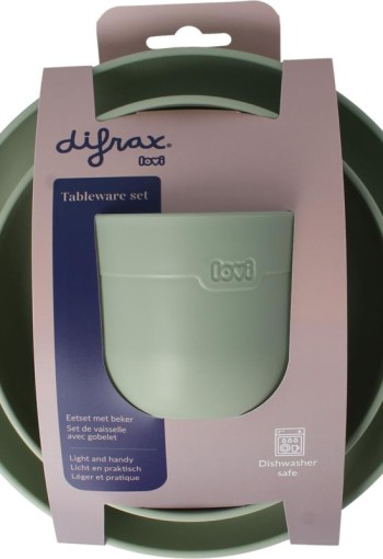 Difrax Lovi Eetset met beker pistachio (1 Set)