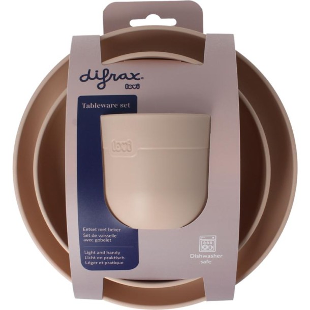 Difrax Lovi Eetset met beker nude (1 Set)
