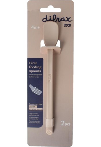 Difrax Lovi Eerste voedingslepel nude (2 Stuks)