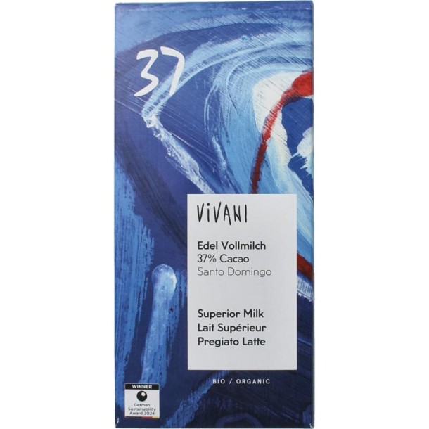 Vivani Chocolade melk 37% bio (80 Gram)