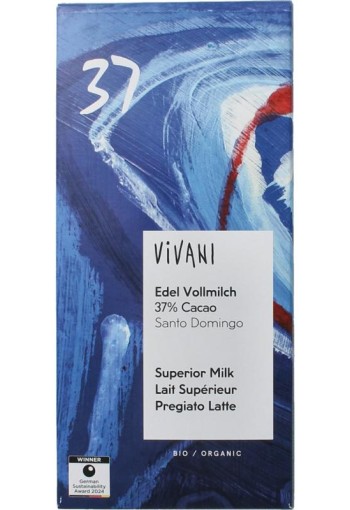 Vivani Chocolade melk 37% bio (80 Gram)