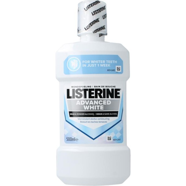 Listerine Mondwater advanced white mild (500 Milliliter)