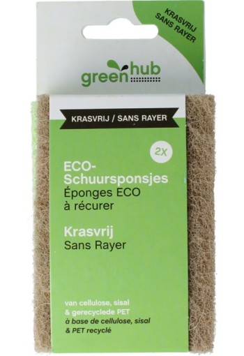 Greenhub Schuursponsjes eco krasvrij (2 Stuks)