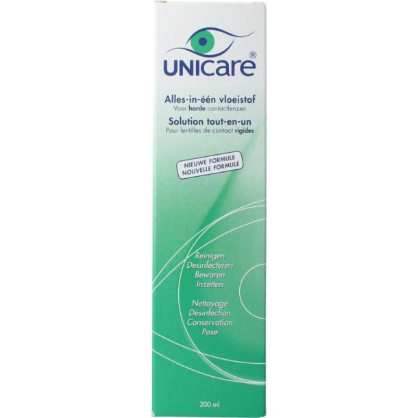 Unicare Alles-in-een vloeistof harde lenzen (200 Milliliter)