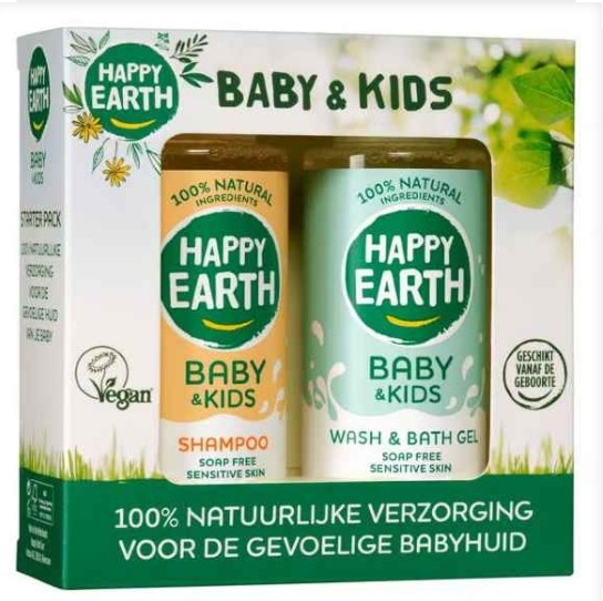 Happy Earth 100% Natuurlijke Baby & Kids Probeer Set 2x 100ml