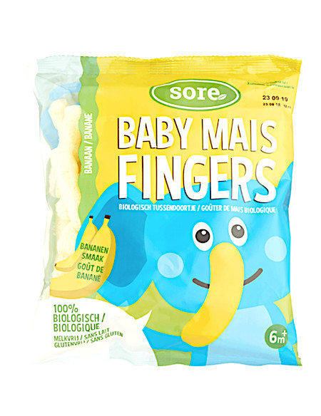 Sore Baby Mais Fingers Banaan 6+ 35 gram