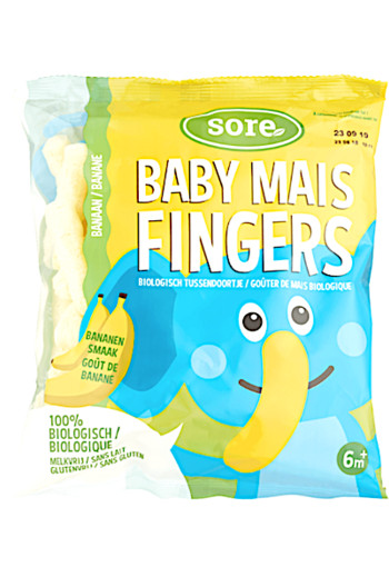 Sore Baby Mais Fingers Banaan 6+ 35 gram