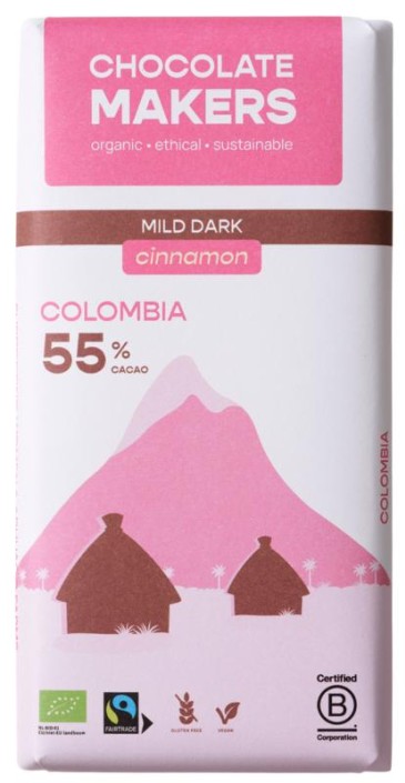 Chocolatemakers Pure joy 55% puur met kaneel bio (80 Gram)