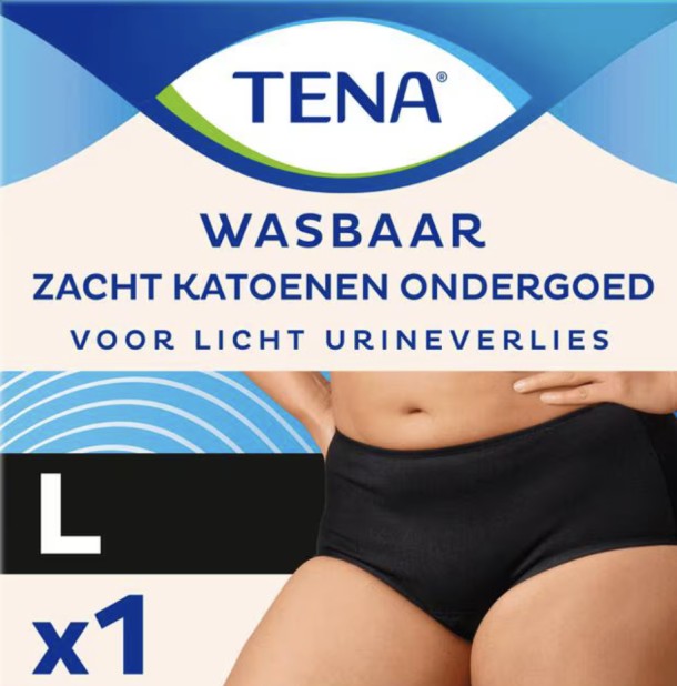 Tena Wasbaar Ondergoed Zwart Maat L 1 stuk
