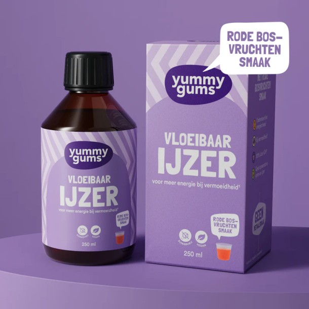 Yummygums Vloeibaar Ijzer - suikervrij - 250ml