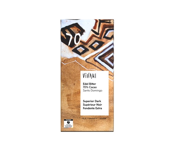 Vivani Chocolade puur 70% bio (80 Gram)
