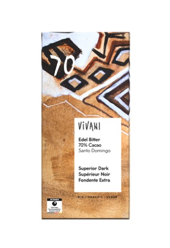 Vivani Chocolade puur 70% bio (80 Gram)