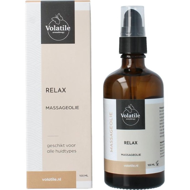 Volatile Massageolie relax glas met pomp (100 Milliliter)