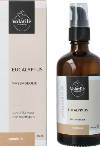 Volatile Massageolie eucalyptus glas met pomp (100 Milliliter)
