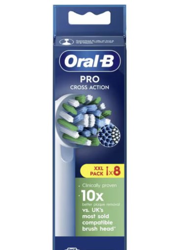 Oral-B Cross Action Opzetborstels Wit - 8 Stuks