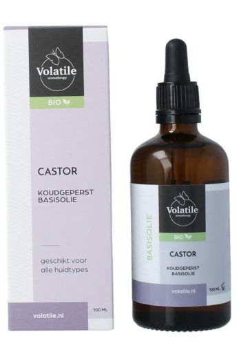 Volatile Castor koudgeperst basisolie bio glazen fles (100 Milliliter)