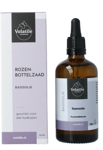 Volatile Rozenbottelzaad basisolie glazen fles (100 Milliliter)