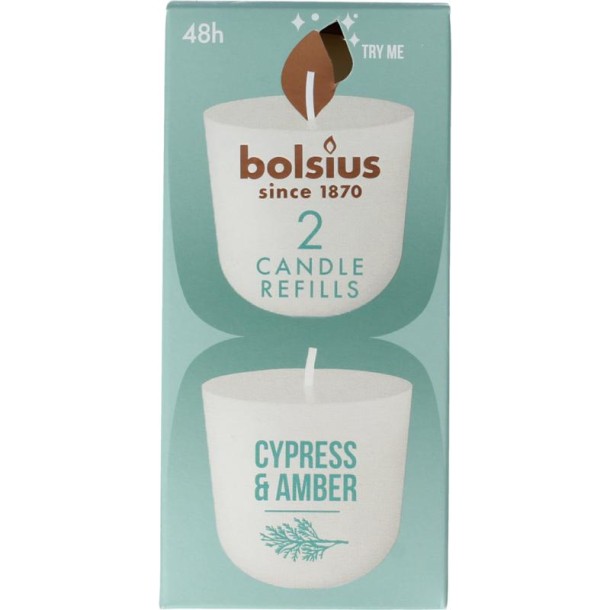 Bolsius Clean light cypress & amber navul (2 Stuks)