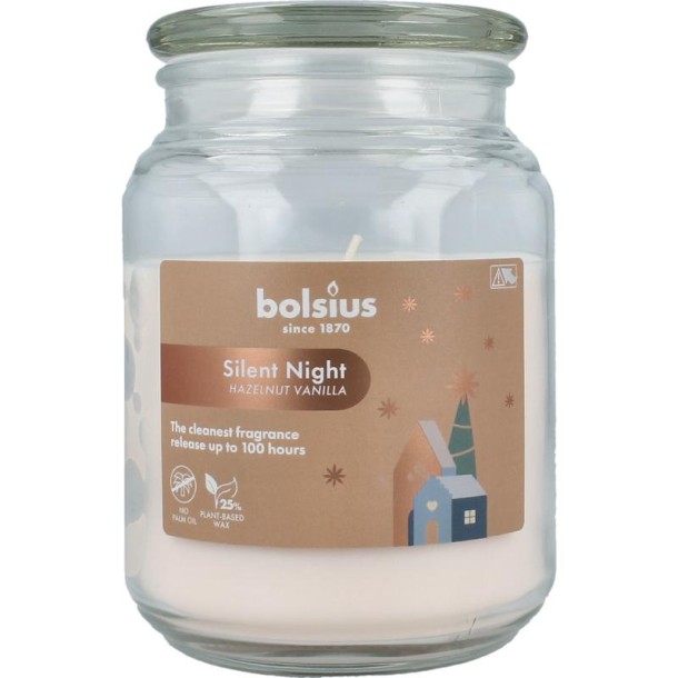 Bolsius Geurglas met deksel silent night hazelnut vanilla (1 Stuks)