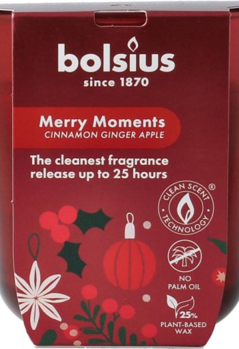 Bolsius Geurglas 80/73 true glow merry moments (1 Stuks)