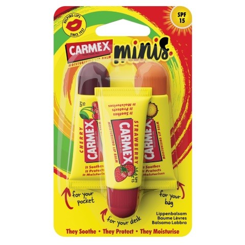 Carmex Lip balm mini assorti tube 3-pack (1 Set)