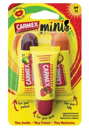 Carmex Lip balm mini assorti tube 3-pack (1 Set)